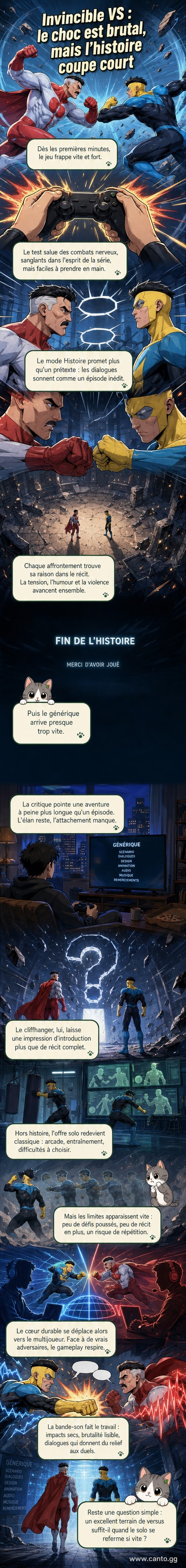 Affrontement brutal entre deux personnages de la série Invincible dans un jeu de combat aux graphismes dynamiques et au style fidèle à l'univers original.