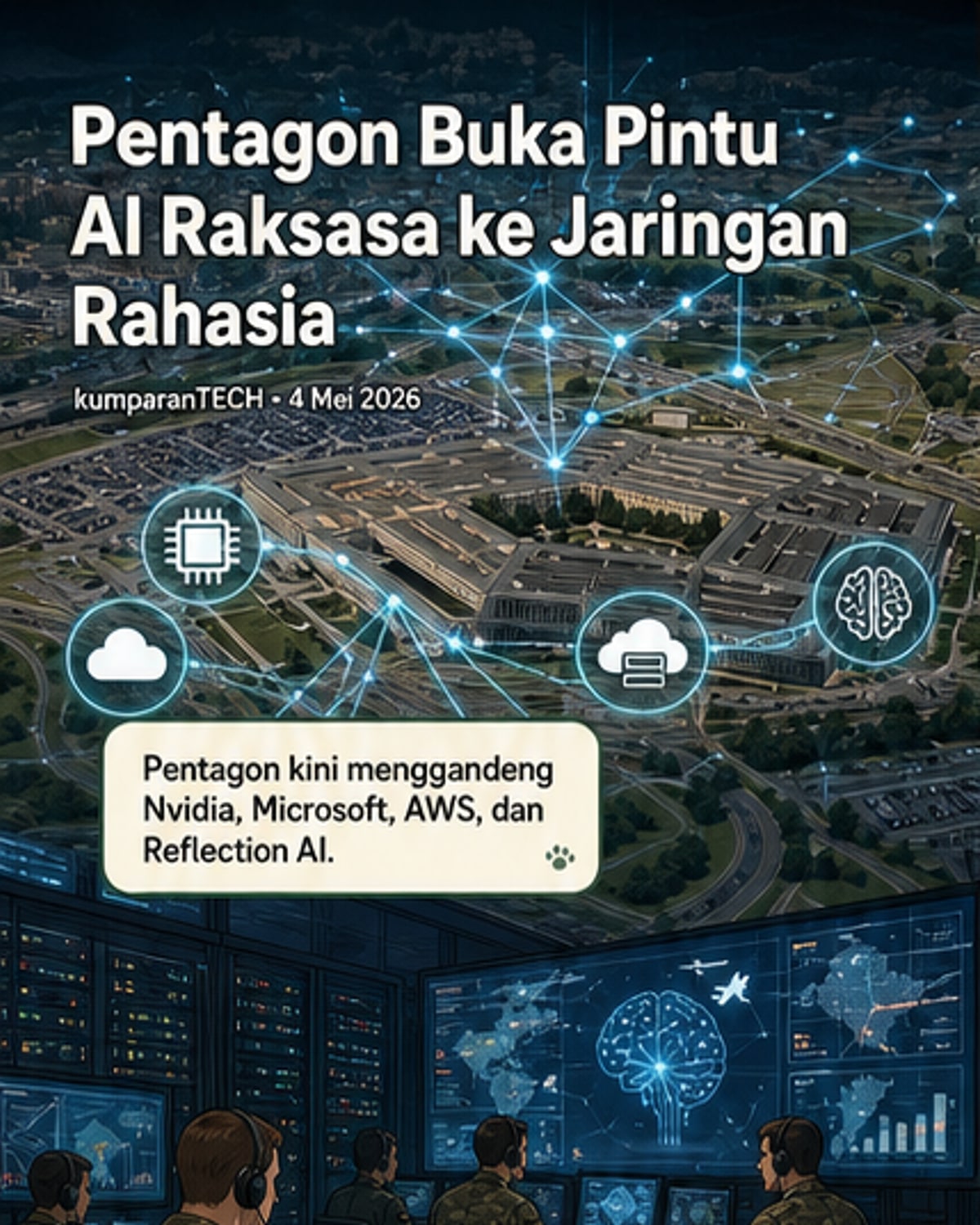 Pentagon Gandeng Raksasa Teknologi untuk AI Militer