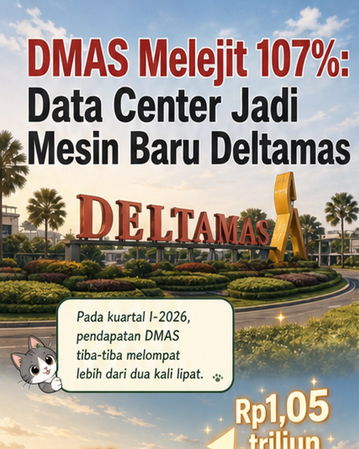 Pendapatan Deltamas Naik 107%