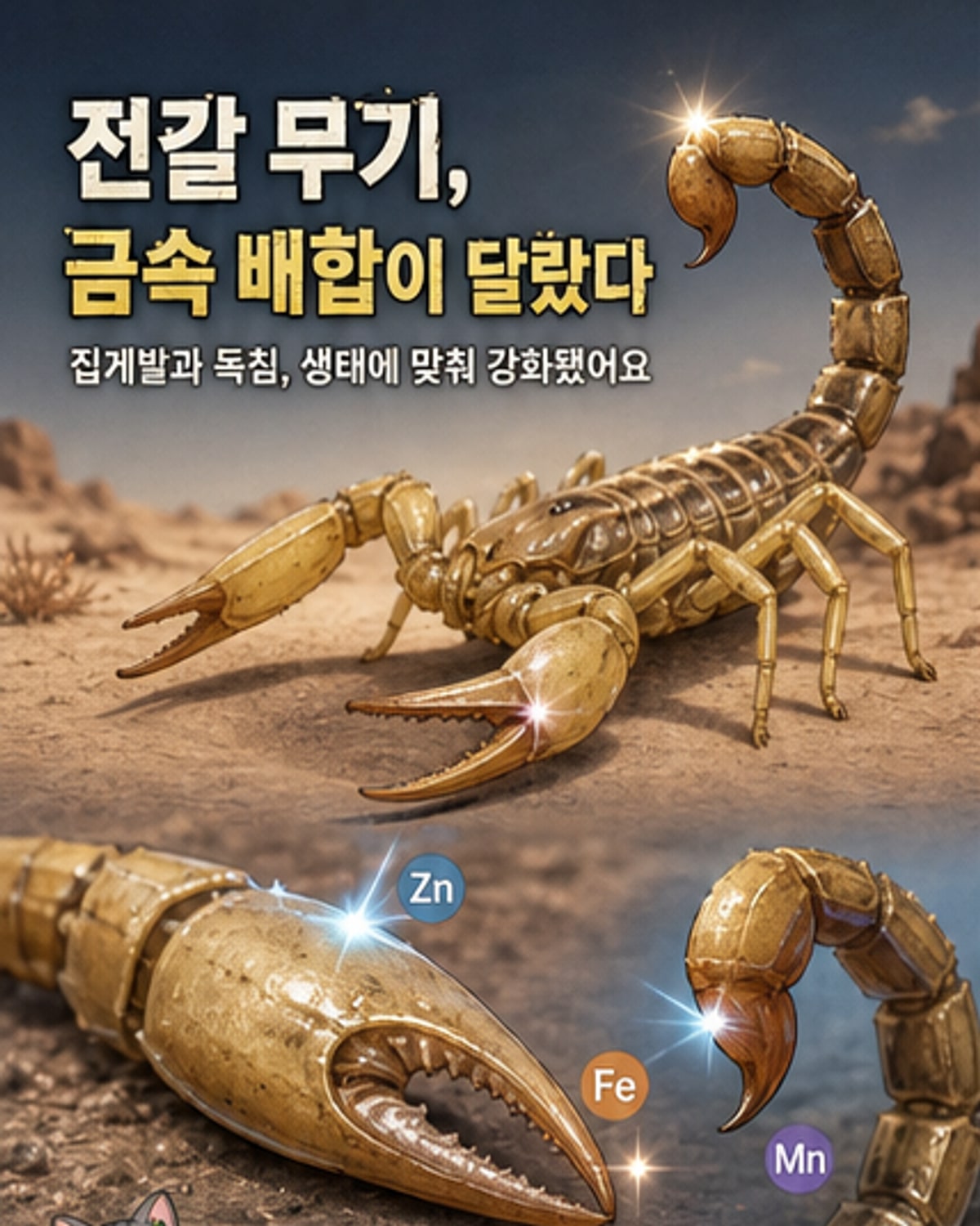 전갈 집게발·독침은 '합금'으로 강화된다