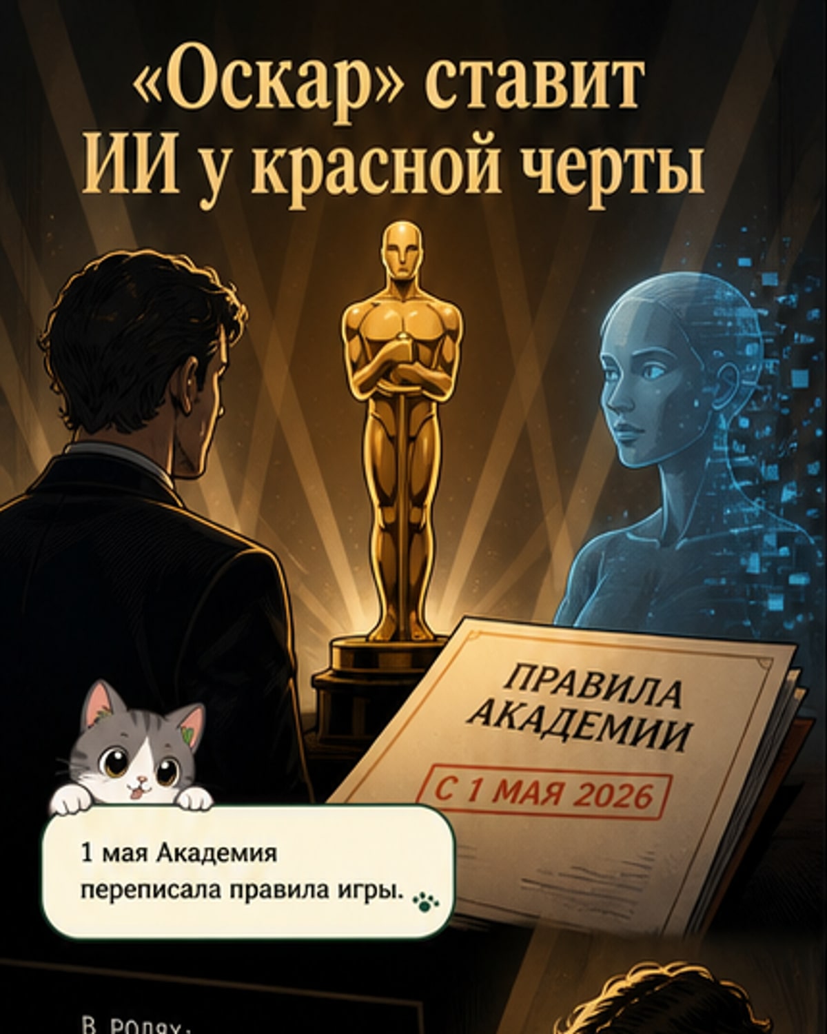 «Оскар» запрещает ИИ в актёрских ролях и сценариях