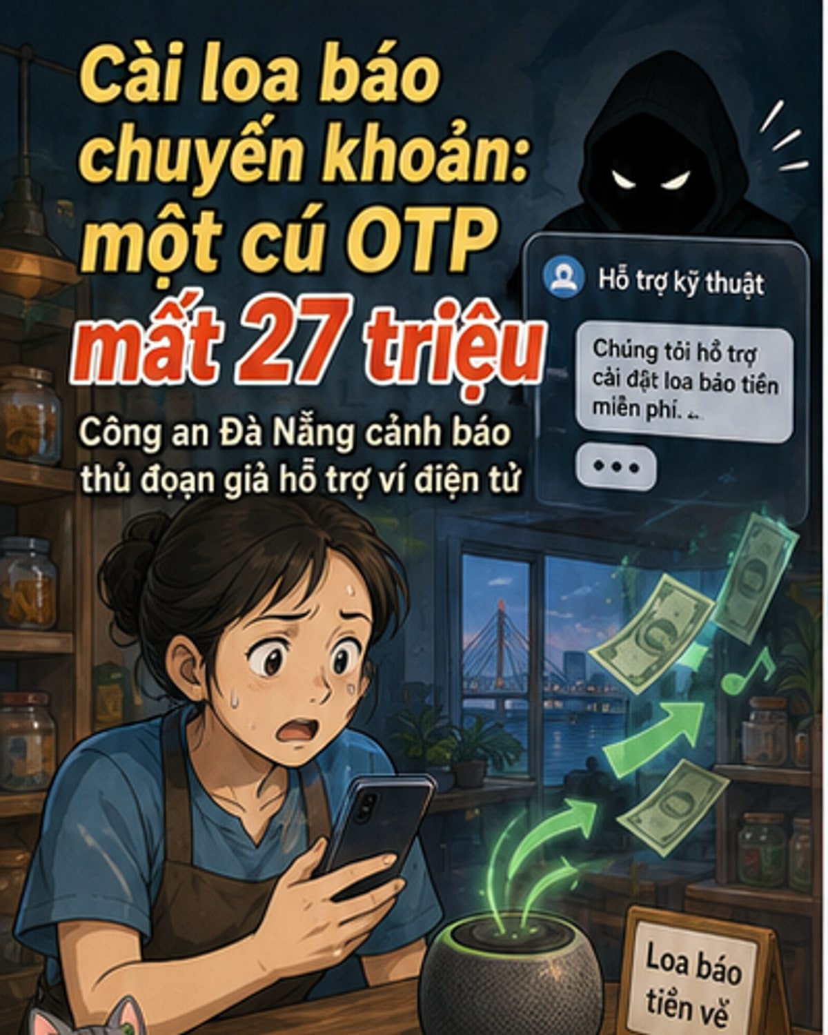 Lừa đảo qua loa thông báo chuyển khoản gia tăng